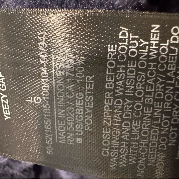 Yeezy Gap Polar Fleece Joggers Wide Leg Zip Ankle Navy Blue  Sz L NWT - Picture 7 of 9